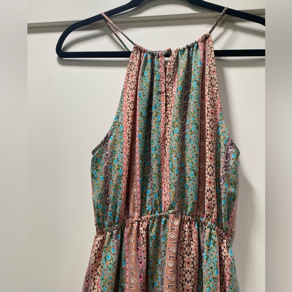 Soprano Pink and Green Patterned Maxi Dress - Picture 4 of 6